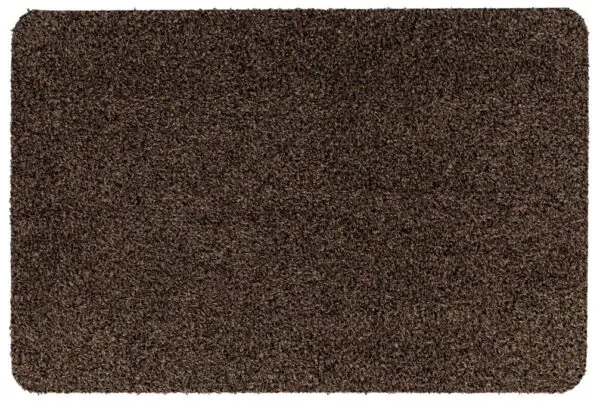 Droogloopmat bruin katoen/polyester