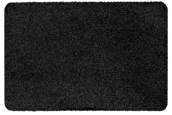 Droogloopmat kleur zwart katoen/polyester