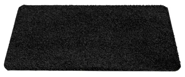 Droogloopmat kleur zwart katoen/polyester - Afbeelding 2