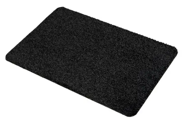 Droogloopmat kleur zwart katoen/polyester - Afbeelding 3