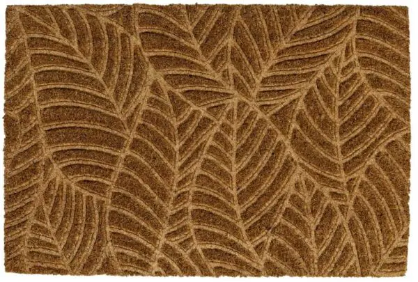 Ecologische kokosmat met reliëfdessin bladeren
