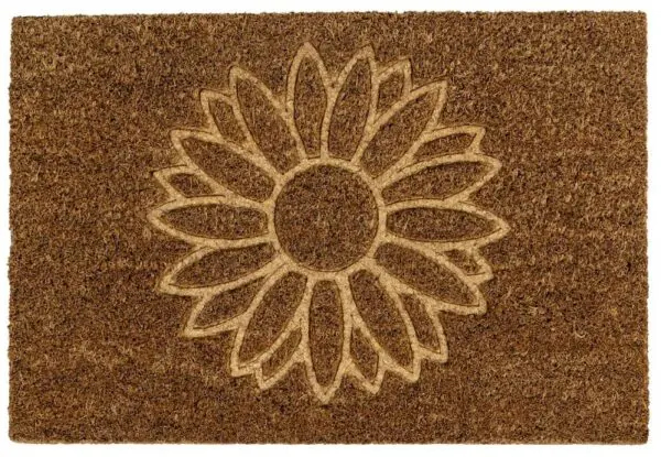 Ecologische kokosmat met reliëfdessin zonnebloem
