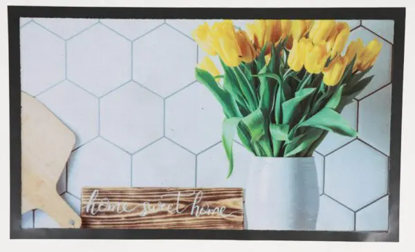 Deurmat Home sweet home, tulpen