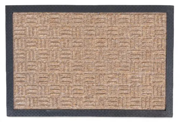 Schrapende naaldvilt deurmat vierkanten beige