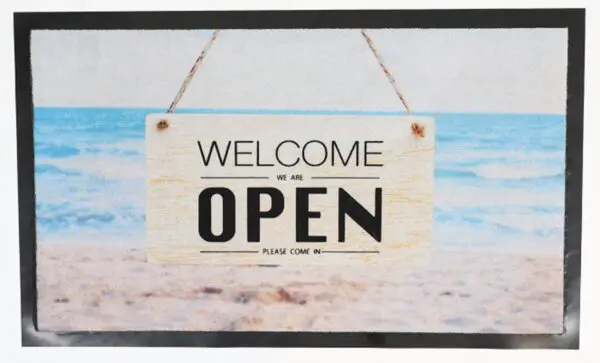 Deurmat Welcome, we are open