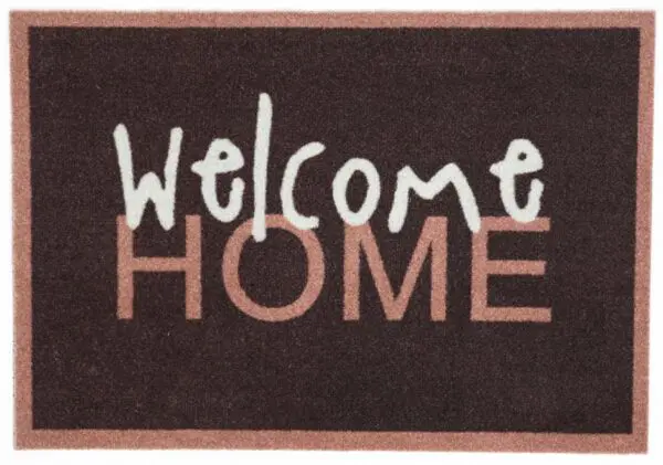 Deurmat Welcome Home, bruin/zwart