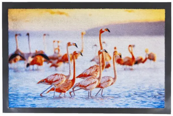 Deurmat flamingo's