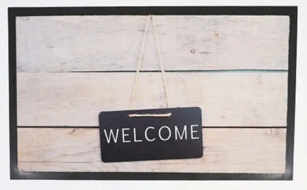 Deurmat Welcome hout