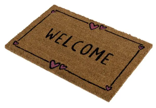 Ecologische kokosmat Welcome en hartjes - Afbeelding 3