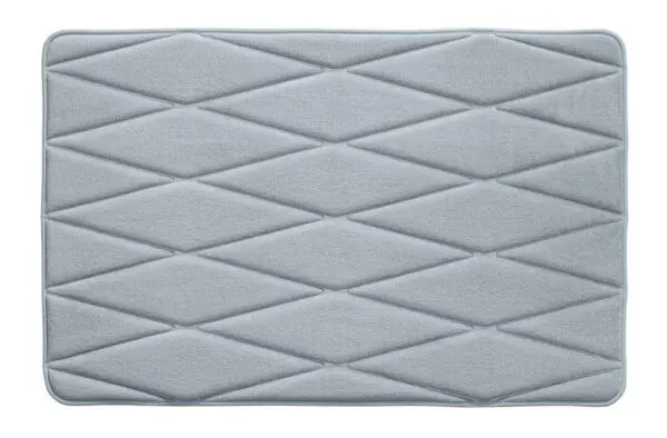 Badmat memoryfoam blauw ruitdessin