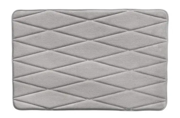 Badmat memoryfoam grijs ruitdessin