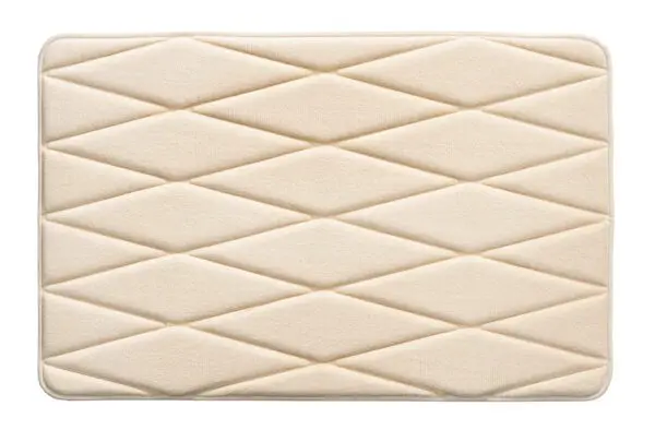 Badmat memoryfoam crème ruitdessin