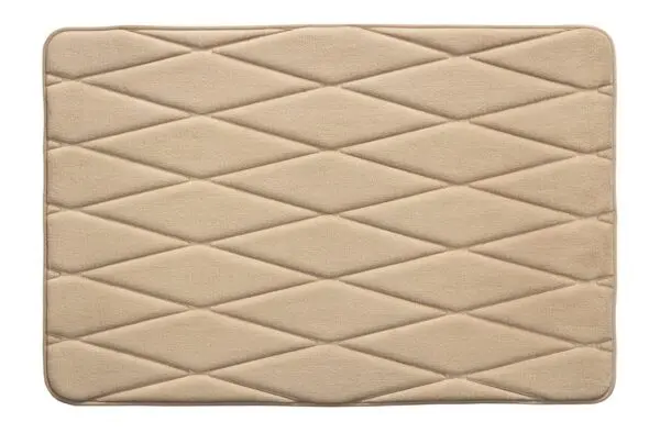 Badmat memoryfoam taupe ruitdessin