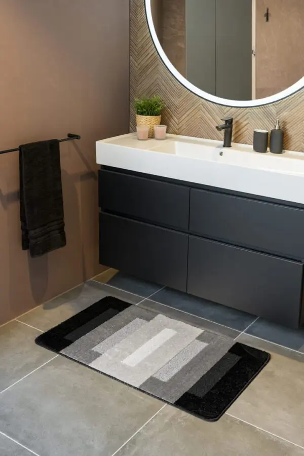 Badmat set zwart/grijs - Afbeelding 4