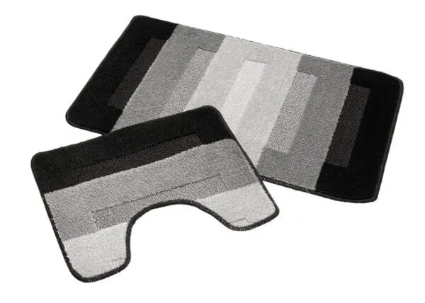 Badmat set zwart/grijs