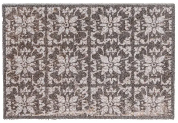 Wasbare deurmat, tegels beige