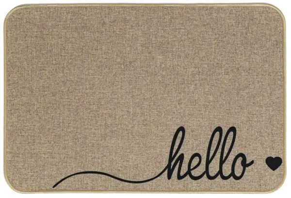 Deurmat in linnenlook, hello