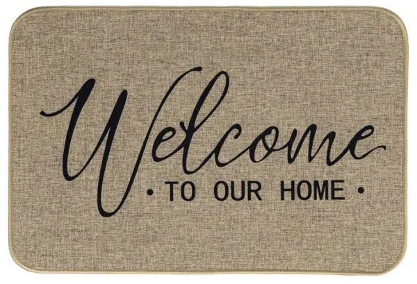 Deurmat in linnenlook, welcome to our home