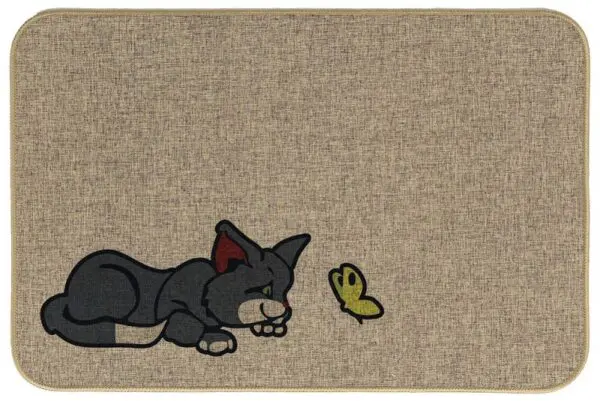 Deurmat in linnenlook, kat
