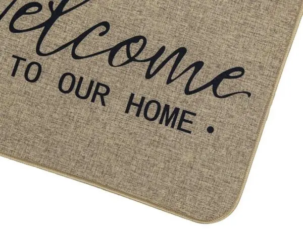 Deurmat in linnenlook, welcome to our home - Afbeelding 4