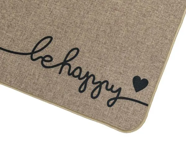 Deurmat in linnenlook, be happy - Afbeelding 4
