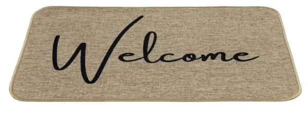 Deurmat in linnenlook, welcome - Afbeelding 2