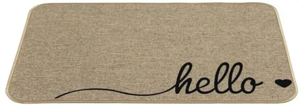 Deurmat in linnenlook, hello - Afbeelding 2