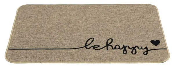 Deurmat in linnenlook, be happy - Afbeelding 2