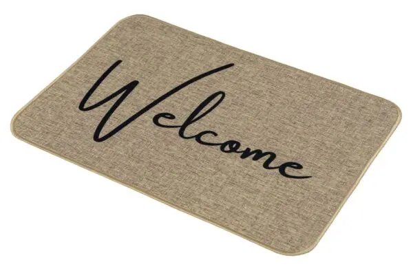 Deurmat in linnenlook, welcome - Afbeelding 3