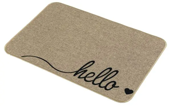 Deurmat in linnenlook, hello - Afbeelding 3