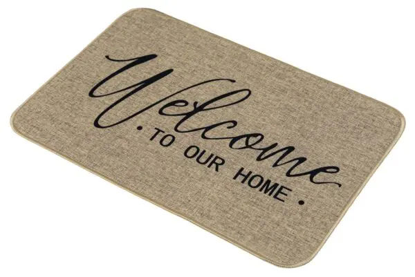 Deurmat in linnenlook, welcome to our home - Afbeelding 3
