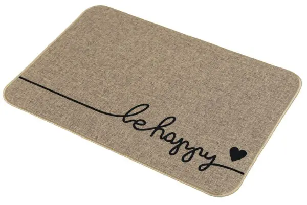 Deurmat in linnenlook, be happy - Afbeelding 3