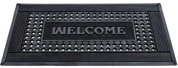 Rubberen schraapmat zilverkleur met Welcome - Afbeelding 2