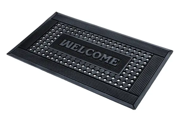 Rubberen schraapmat zilverkleur met Welcome - Afbeelding 3