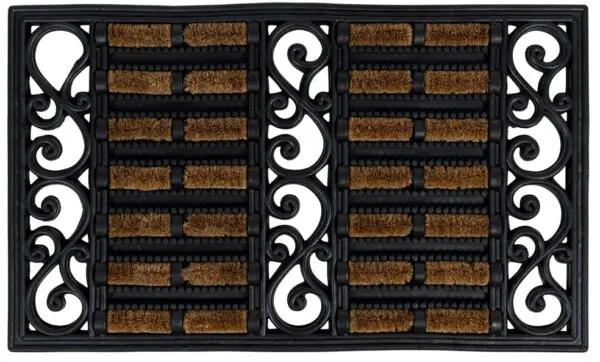 Decoratieve schrapende borstelmat naturel