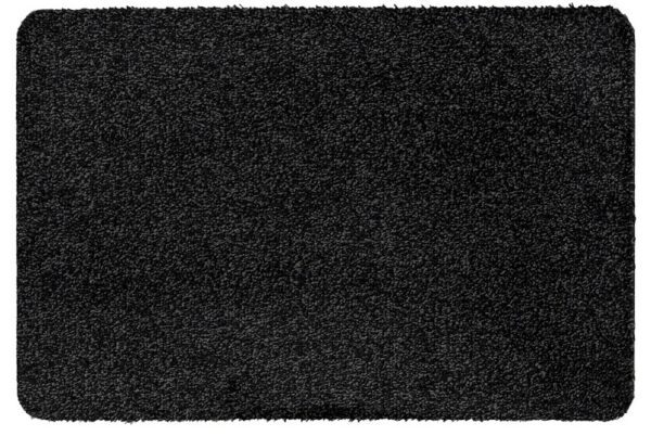 Droogloopmat kleur zwart katoen/polyester