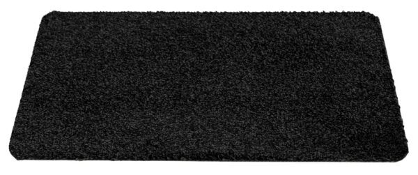 Droogloopmat kleur zwart katoen/polyester - Afbeelding 2