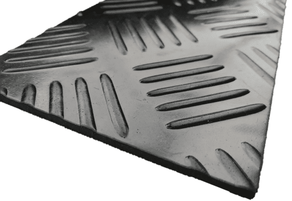 Rubberen loper op maat met traanplaatmotief, 3mm - Afbeelding 3
