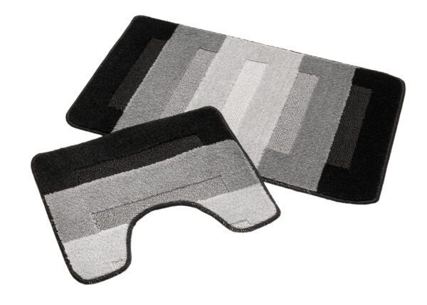 Badmat set zwart/grijs