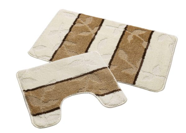 Badmat set ivoor/bruin