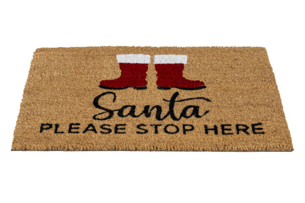 Kerstmat kokos Santa please stop here - Afbeelding 2