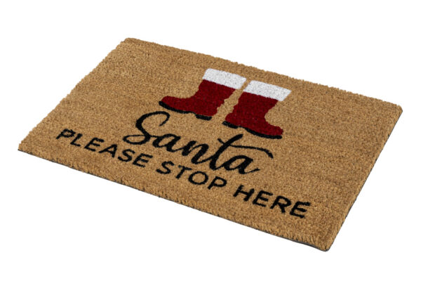 Kerstmat kokos Santa please stop here - Afbeelding 4